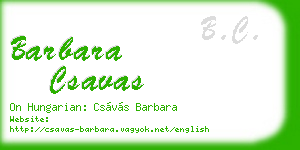 barbara csavas business card